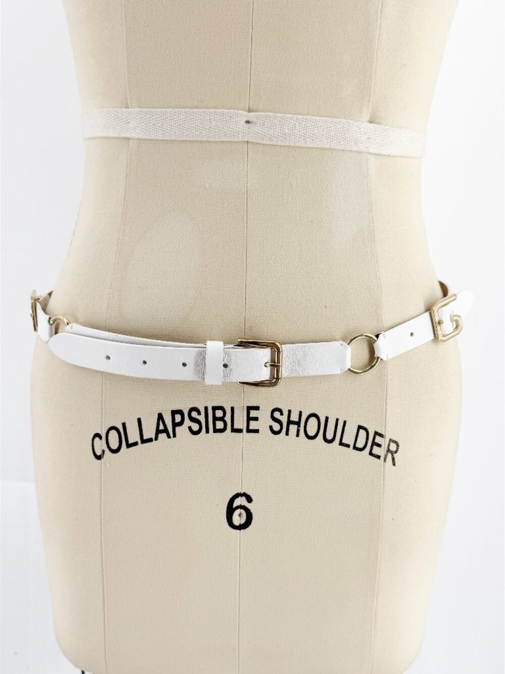 Dolce & Gabbana White Skinny Leather Belt G logo size 85cm/34"/S